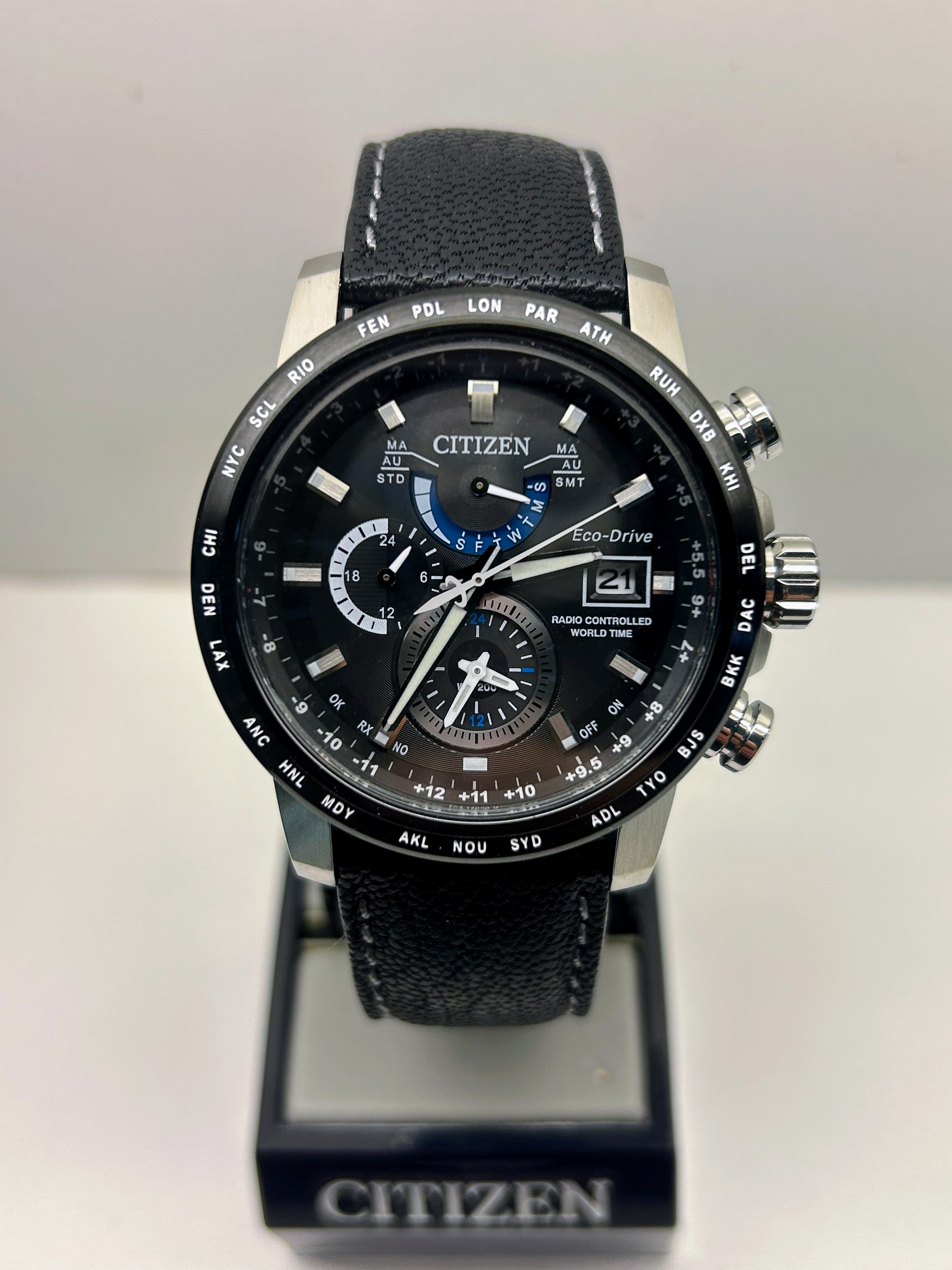 Ladies Citizen Eco Drive All Black Date Solar Powered Watch